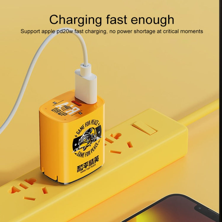 ROCK T42 PD 20W USB + TypeC / USB-C Dual Ports Fast Charging Travel Charger, US Plug (Orange) Eurekaonline