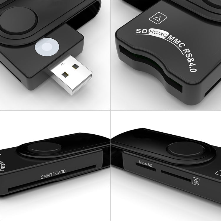 Rocketek CR310-B USB3.0 Multi-function IC Smart Card / SD / TF / SIM Card Reader Eurekaonline