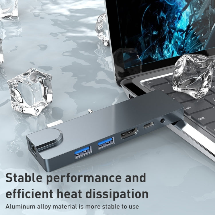 Rocketek SHL731 8 in 1 60W PD / RJ45 / 4K HDMI / USB 3.0 HUB Adapter for Surface Pro 3 / 4 / GO Eurekaonline