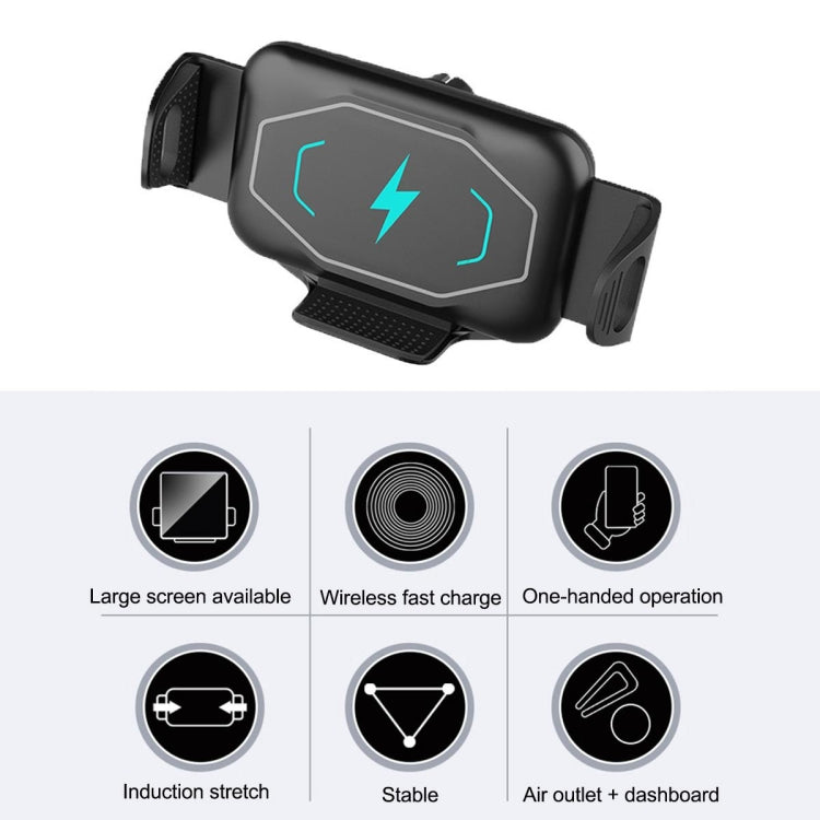 S15 15W QI Magnetic Car Wireless Charging Holder For Folding Screen Phone(Black) Eurekaonline