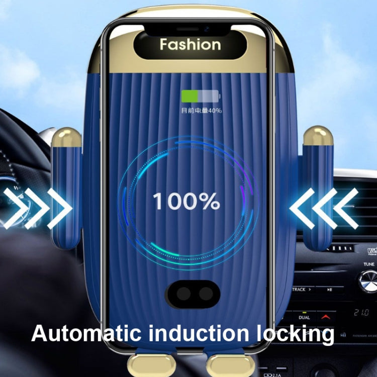S18 15W Car Wireless Charger Phone Holder, Color: Green  With Suction Cup Bracket Eurekaonline