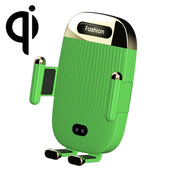 S18 15W Car Wireless Charger Phone Holder, Color: Green  With Suction Cup Bracket Eurekaonline