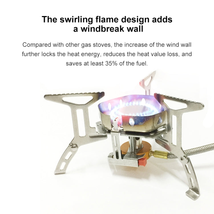 S187 Outdoor Portable Mini Stainless Steel Camping Stove Windproof Gas Stove (Silver) Eurekaonline