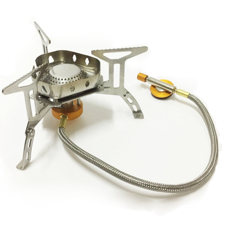 S187 Outdoor Portable Mini Stainless Steel Camping Stove Windproof Gas Stove (Silver) Eurekaonline