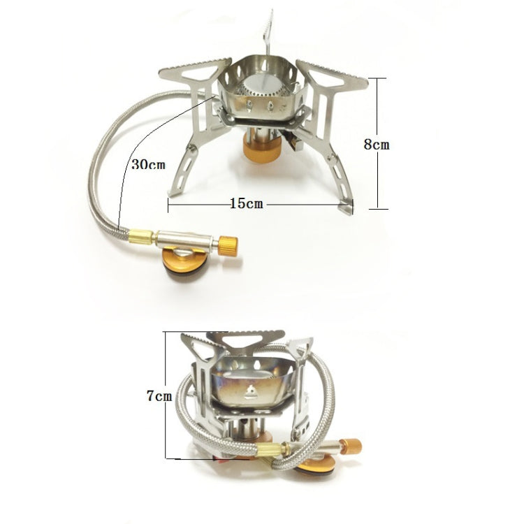 S187 Outdoor Portable Mini Stainless Steel Camping Stove Windproof Gas Stove (Silver) Eurekaonline