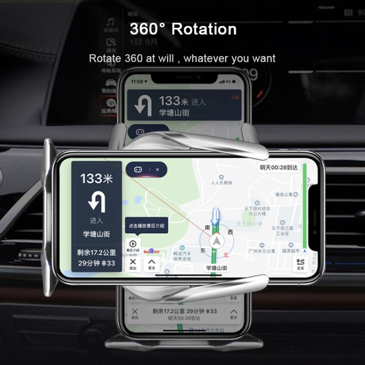 S7 15W QI 360 Degree Rotatable Infrared Induction Car Air Outlet Wireless Charging Mobile Phone Holder for 4.0-6.5 inch Mobile Phones(Gold) Eurekaonline