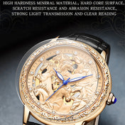 SANDA 7011 Leather Strap Luminous Waterproof Mechanical Watch(Black Rose Gold) Eurekaonline