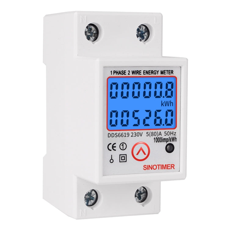 SINOTIMER DDS6619-526L-2 Can Reset Zero Backlight Display Single-phase Rail Electric Energy Meter Eurekaonline