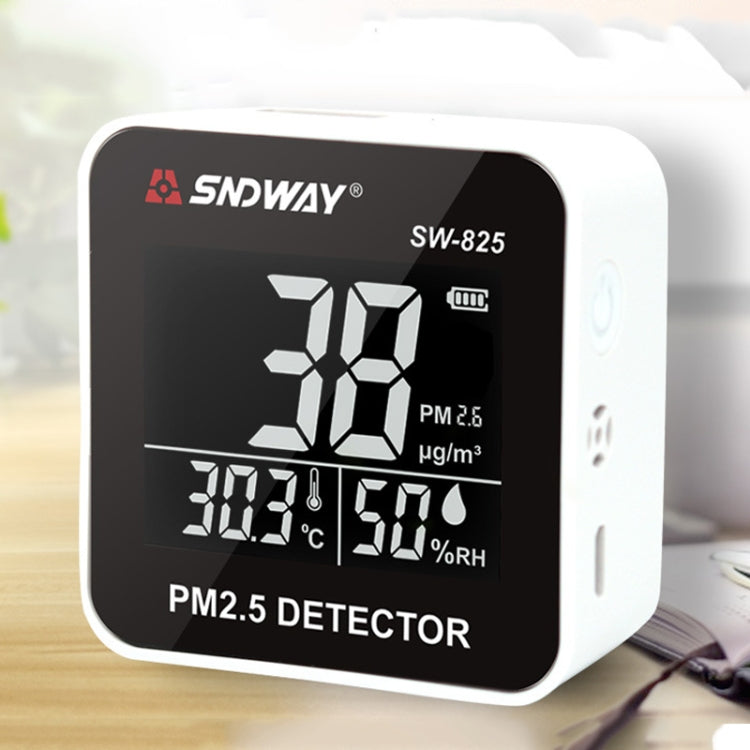 SNDWAY SW-825 Micro USB Charging Desktop Air Quality Real-time Purification Detector with HiD LED Screen, Support Alarm Prompt Eurekaonline