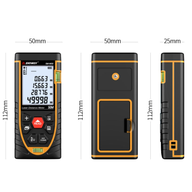 SNDWAY SW-M50 Laser Distance Meter Infrared Measuring Instrument, Distance: 50m Eurekaonline