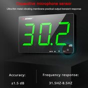 SNDWAY Wall-mounted 30~130dB Large Screen Digital Display Noise Decibel Monitoring Testers, Specification:SW525G with Storage + USB Green Eurekaonline