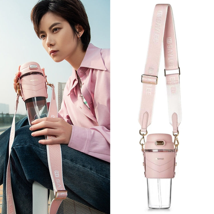 Saylee 500ML Portable Tritan Straw Cup(Pink) Eurekaonline