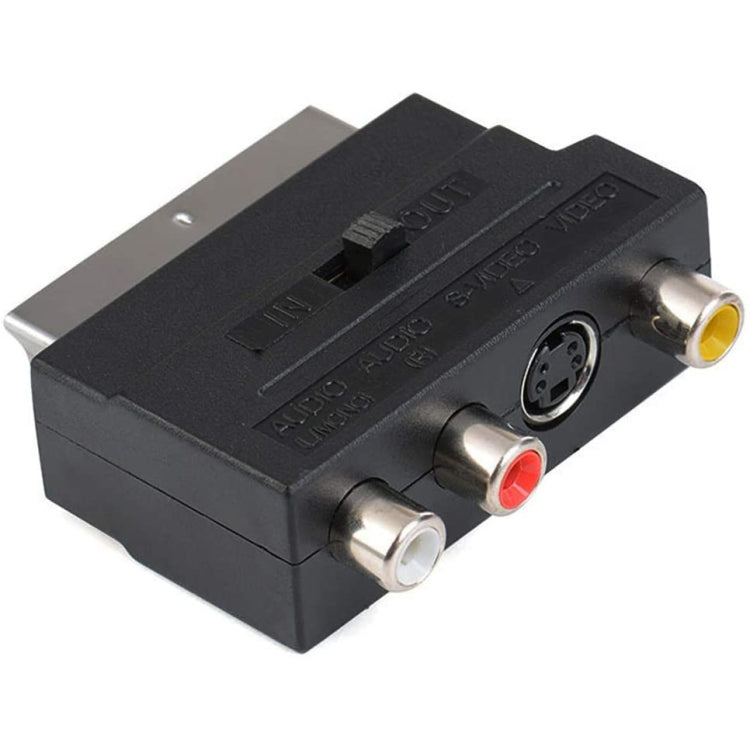 Scart Male to Female with Composite AV + S-Video Sockets(Black) Eurekaonline
