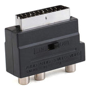 Scart Male to Female with Composite AV + S-Video Sockets(Black) Eurekaonline