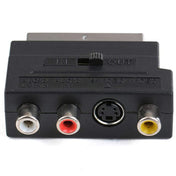 Scart Male to Female with Composite AV + S-Video Sockets(Black) Eurekaonline