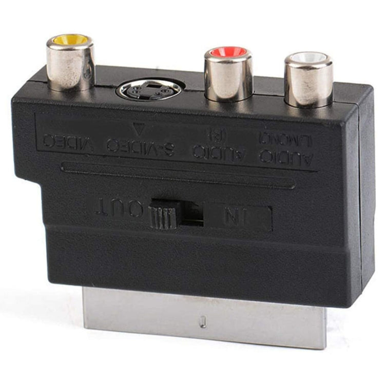 Scart Male to Female with Composite AV + S-Video Sockets(Black) Eurekaonline