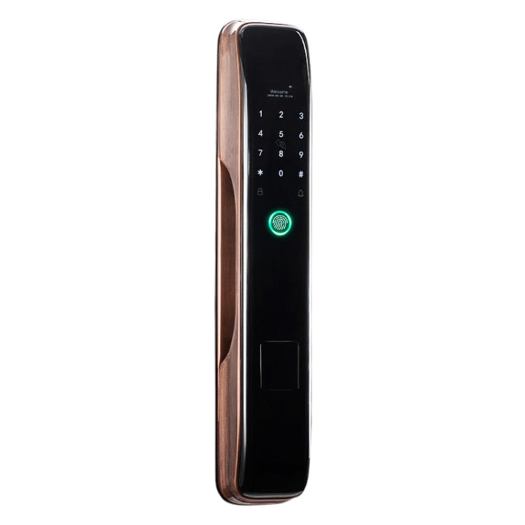 Smart Wifi Anti-Theft Fingerprint Password Lock Mobile Phone Remote Control Electronic Door Lock Magnetic Card Lock, Specification: SM-SL808 Automatic Bronze Eurekaonline
