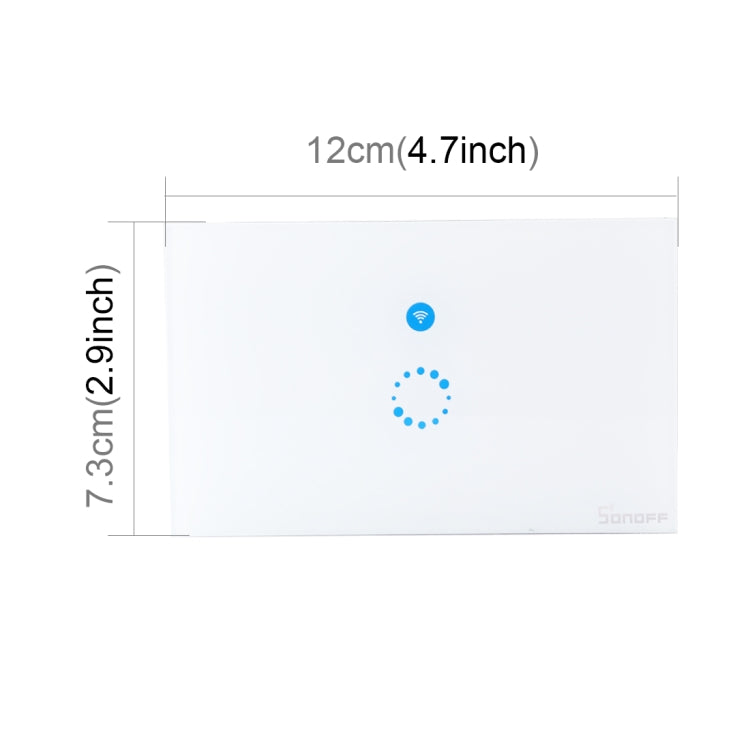 Sonoff  Touch 120mm 1 Gang Tempered Glass Panel Wall Switch Smart Home Light Touch Switch, Compatible with Alexa and Google Home, AC 90V-250V 400W 2A Eurekaonline