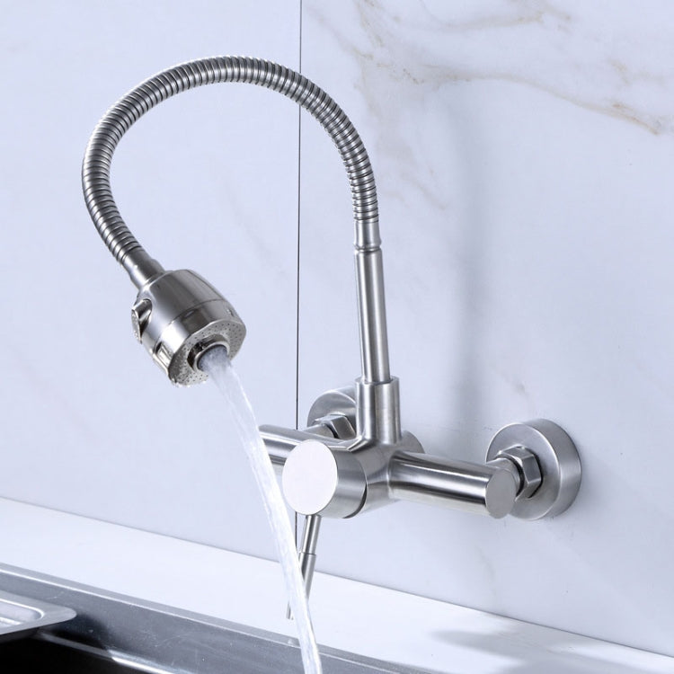 Stainless Steel Material Wall Mounted Kitchen Sink Mixer Faucet Free Rotation Hose Water Tap Eurekaonline