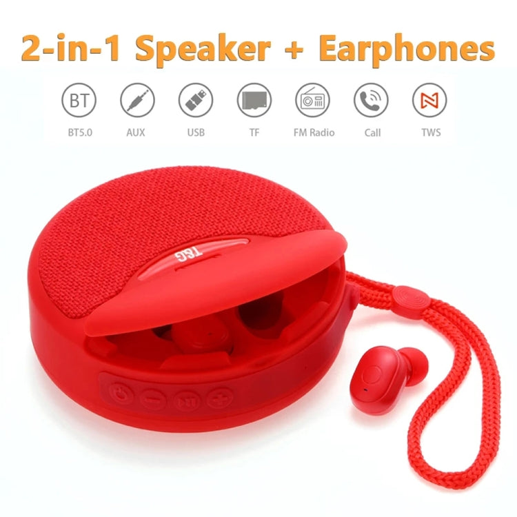 T&G TG808 2 in 1 Mini Wireless Bluetooth Speaker Wireless Headphones(Black) Eurekaonline
