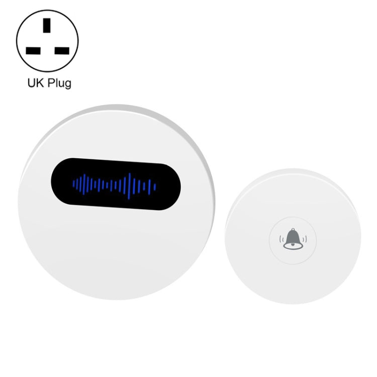 T10-1 1 For 1 Lighting Self-Power Generation Wireless Intelligent Doorbell(UK Plug White) Eurekaonline