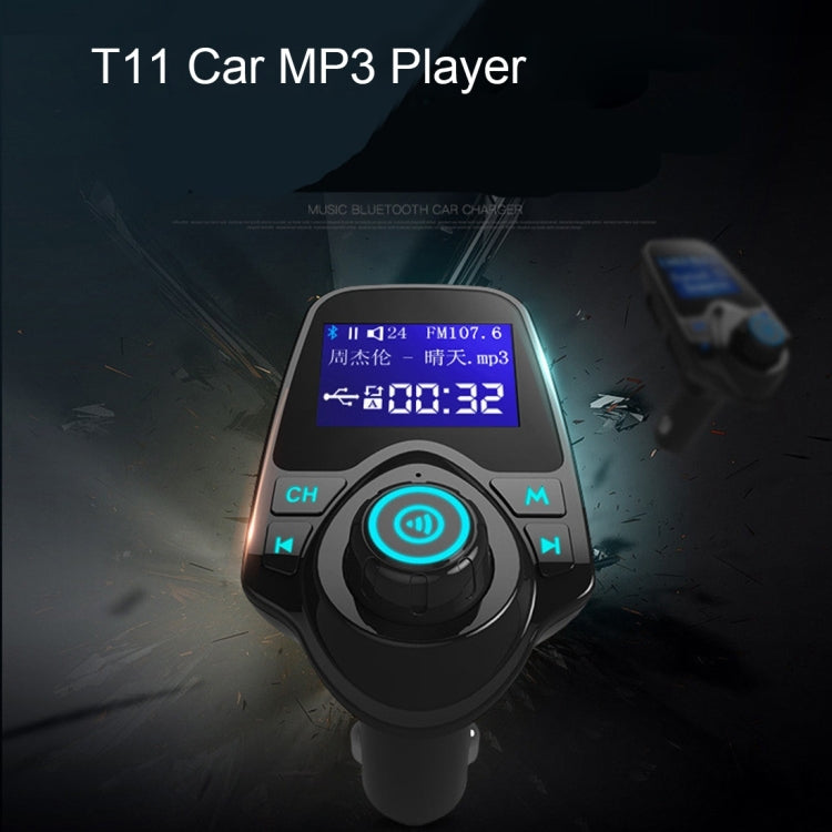 T11 Bluetooth FM Transmitter Car MP3 Player with LED Display, Support Double USB Charge & Handsfree & TF Card & U Disk Music Play Function Eurekaonline