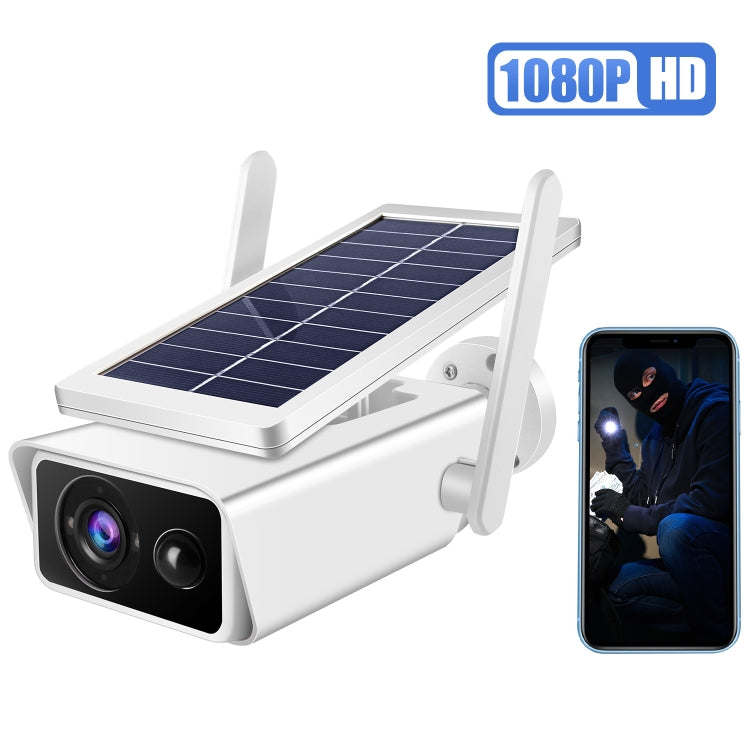 T13-2 1080P HD Solar Powered 2.4GHz WiFi Security Camera with Battery, Support Motion Detection, Night Vision, Two Way Audio, TF Card Eurekaonline
