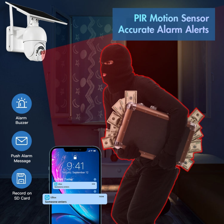 T22 1080P Full HD Solar Powered 4G Network US Version Camera, Support PIR Alarm, Night Vision, Two Way Audio, TF Card Eurekaonline