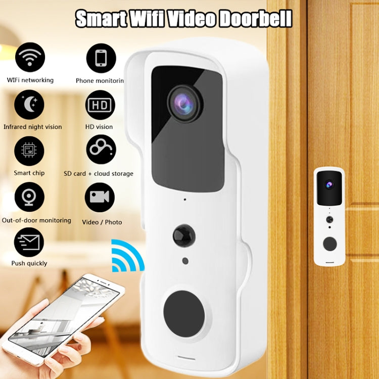 T30 Tuya Smart WIFI Video Doorbell Support Two-way Intercom & Night Vision(White) Eurekaonline