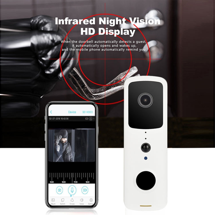 T30 Tuya Smart WIFI Video Doorbell Support Two-way Intercom & Night Vision(White) Eurekaonline
