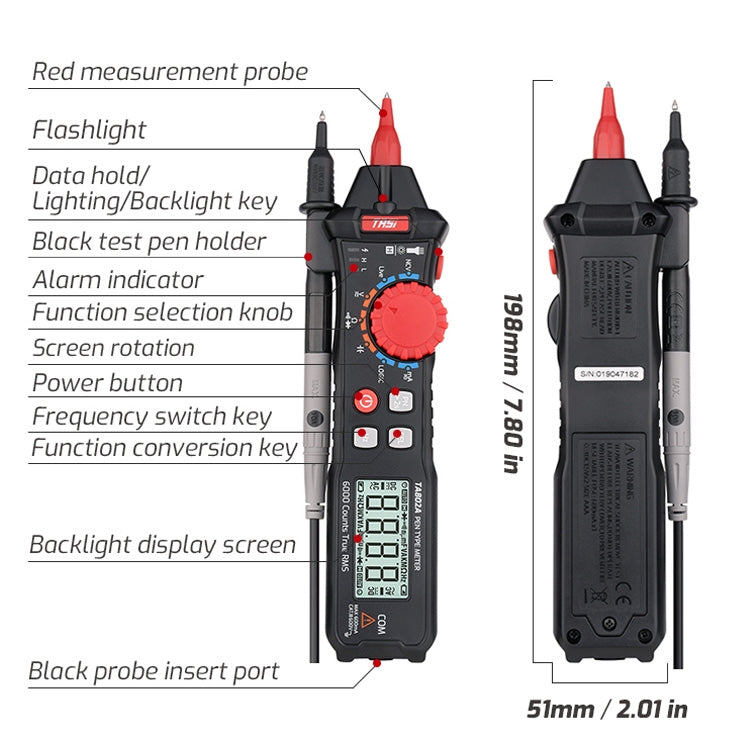 TASI Pen Multimeter Small Portable Intelligent Universal Table, Style: TA802A Automatic Range Eurekaonline