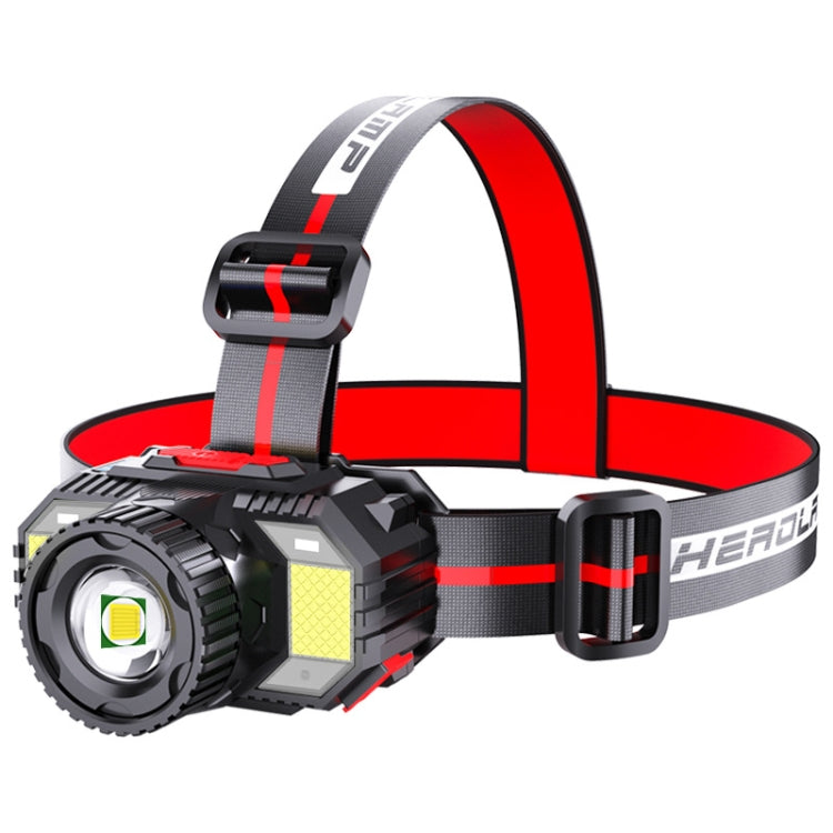 TG-TD009 LED Strong Headlamp Head-Mounted USB Rechargeable Zoom Sensor Headlamp, Colour: Yellow Light Eurekaonline