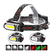 TG-TD113 T6+COB Head-Mounted USB Charging Rotating Multi-Function Headlight White Red And Green Three Light Sources Headlight (With Charging Set) Eurekaonline