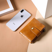 TP-185 Oil Wax Leather Multi-functional RFID Dual Zippers Wallet(Coffee) Eurekaonline