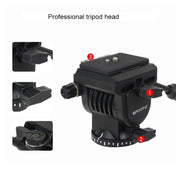 TRIOPO K2808 Aluminum Tripod Mount with HY-350 Heavy Duty Damping Head (Black) Eurekaonline