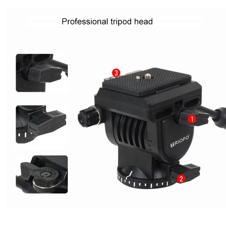TRIOPO K2808 Aluminum Tripod Mount with HY-350 Heavy Duty Damping Head (Black) Eurekaonline