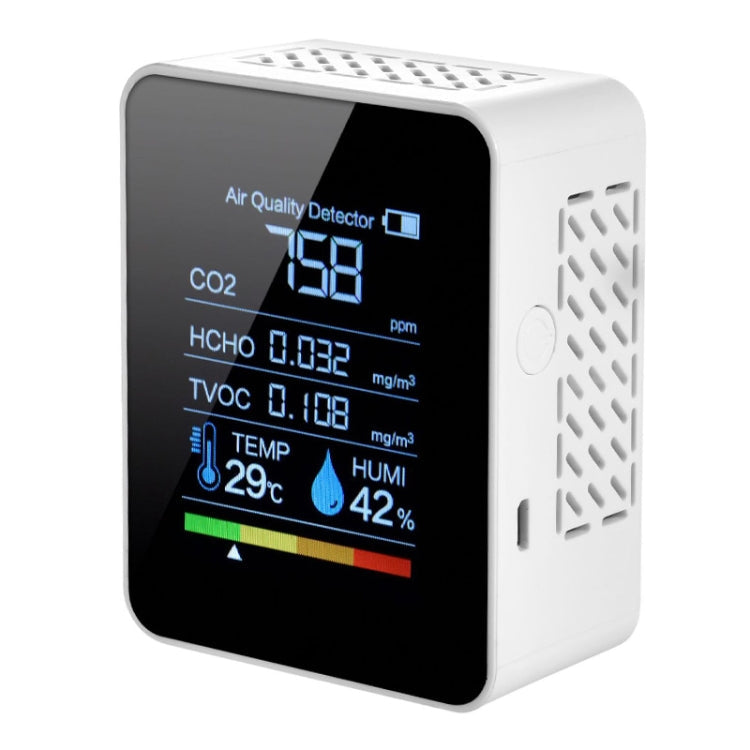 TVOC1 Portable CO2 Air Quality Formaldehyde Carbon Dioxide Detector Indoor Temperature Hygrometer with LED Digital Display(White) Eurekaonline