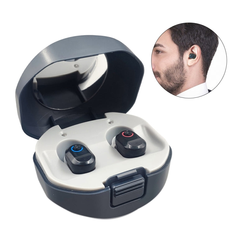 TWS On-Ear Sound Amplifier Hearing Aid with Charging Compartment(Black) Eurekaonline