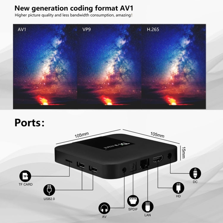 TX3 mini+  Android 11.0 Smart TV Box, Amlogic S905W2 Quad Core, Memory:2GB+16GB, 2.4GHz WiFi(UK Plug) Eurekaonline