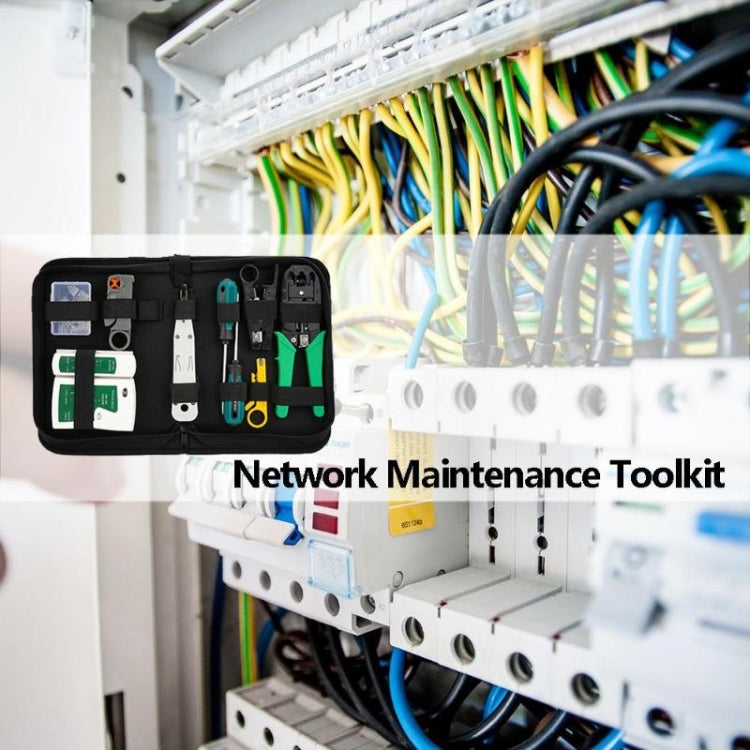 Three-purpose Network Cable Clamp Tester Hand Tool Set Home Network Repair Kit, Style:12 in 1 Eurekaonline