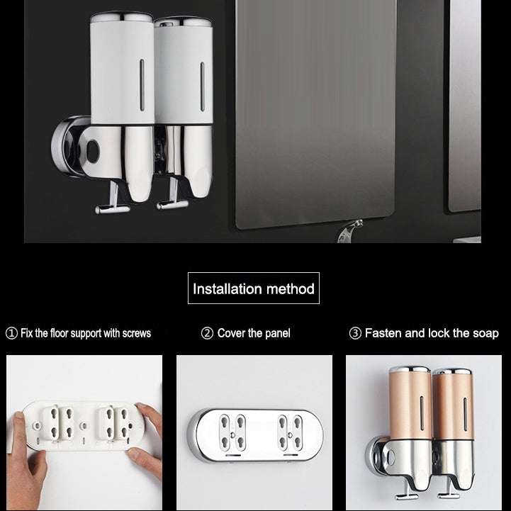 Triple Hotel Shower Manual Dispenser Wall Mounted Washing Liquid Shampoo Soap Bottle, Capacity: 1200ml(Gold) Eurekaonline