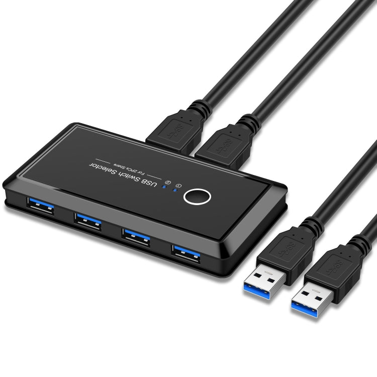 UK204V Drive-free USB 3.0 Switch Selector 2 USB Ports Sharing 4 USB Ports Switcher Adapter for Mouse, Keyboard, Printer Eurekaonline