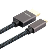 ULT-unite Gold-plated Head HDMI Male to Micro HDMI Male Nylon Braided Cable, Cable Length: 3m(Black) Eurekaonline