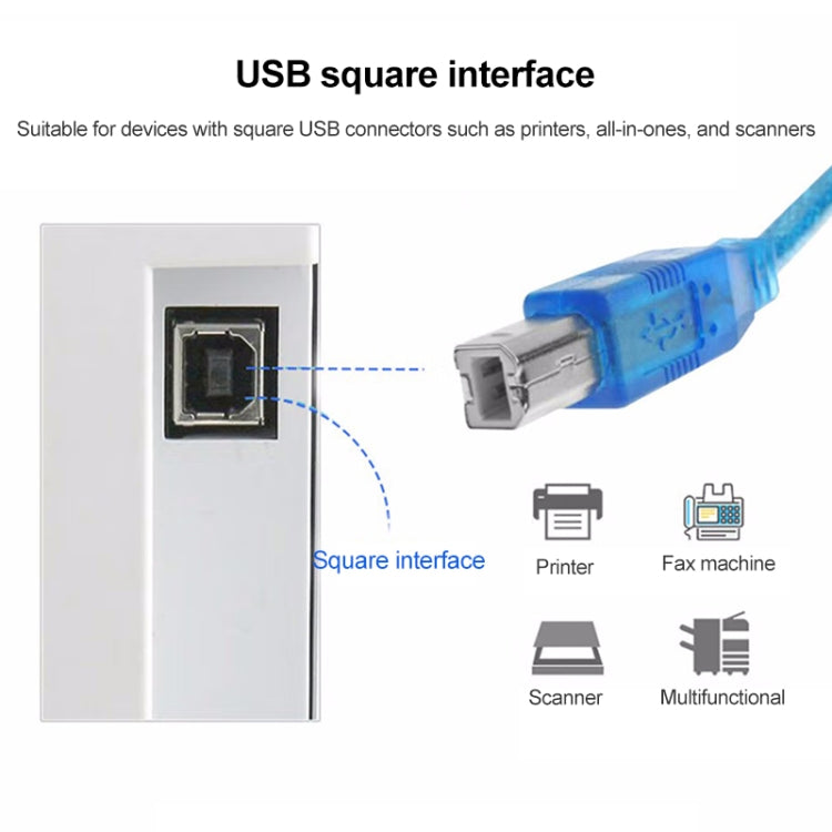 USB 2.0 Printer Extension AM to BM Cable, Length: 1.8m(Blue) Eurekaonline