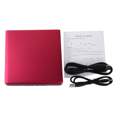 USB 3.0 Aluminum Alloy Portable DVD / CD Rewritable Blu-ray Drive for 12.7mm SATA ODD / HDD, Plug and Play(Red) Eurekaonline