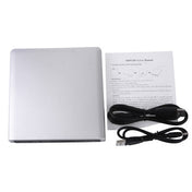 USB 3.0 Aluminum Alloy Portable DVD / CD Rewritable Blu-ray Drive for 12.7mm SATA ODD / HDD, Plug and Play(Silver) Eurekaonline