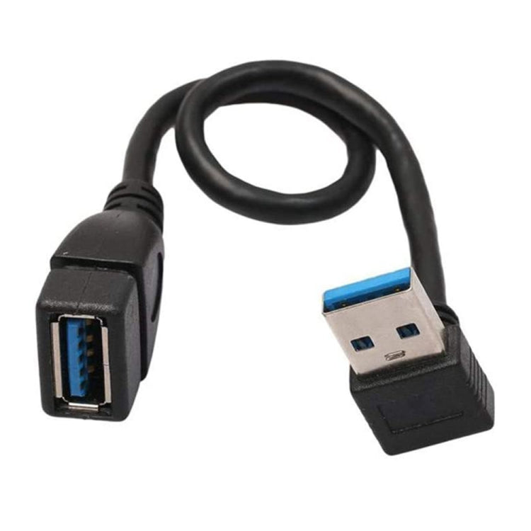 USB 3.0 Down Angle 90 degree  Extension Cable Male to Female Adapter Cord, Length: 15cm Eurekaonline