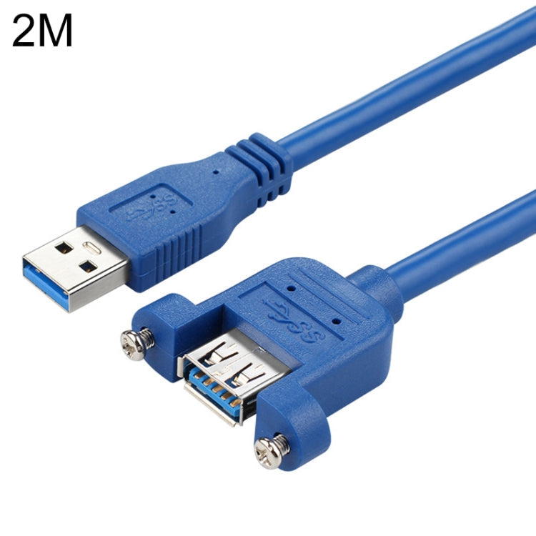 USB 3.0 Male to Female Extension Cable with Screw Nut, Cable Length: 2m Eurekaonline