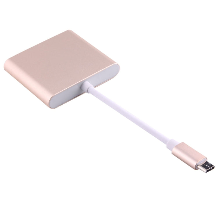 USB-C / Type-C 3.1 Male to USB-C / Type-C 3.1 Female & HDMI Female & USB 3.0 Female Adapter(Gold) Eurekaonline