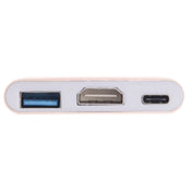 USB-C / Type-C 3.1 Male to USB-C / Type-C 3.1 Female & HDMI Female & USB 3.0 Female Adapter(Gold) Eurekaonline
